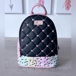 BETSEY JOHNSON Bag Jackie Quilted Backpack - Black Leopard Print LBJACKIE